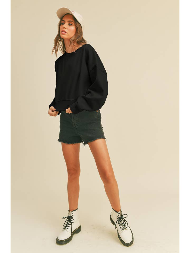 Honestee - Wholesale Sweatshirt - Women's - Blank Short Cropped Long Sleeve Sweatshirt17