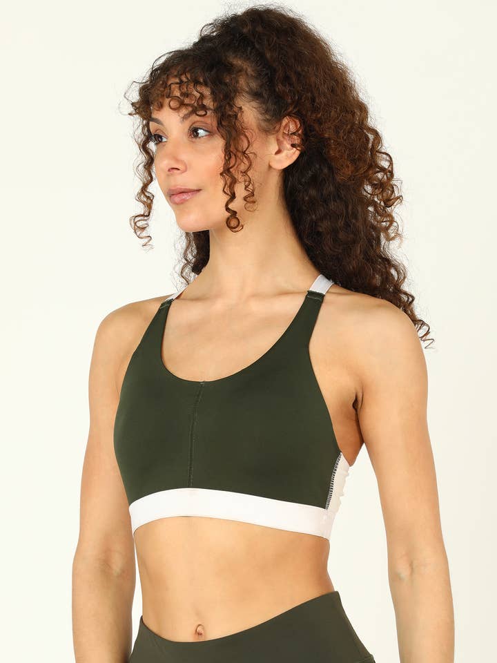 Black White Women's Sports Bra for wholesale on Faire