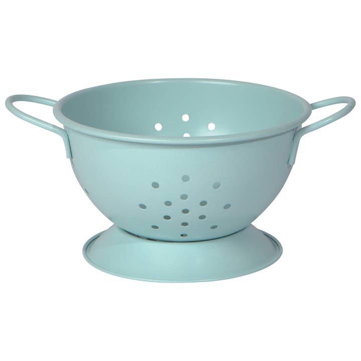 Matte Steel Robins Egg Blue Colander Small for wholesale by Danica Brands