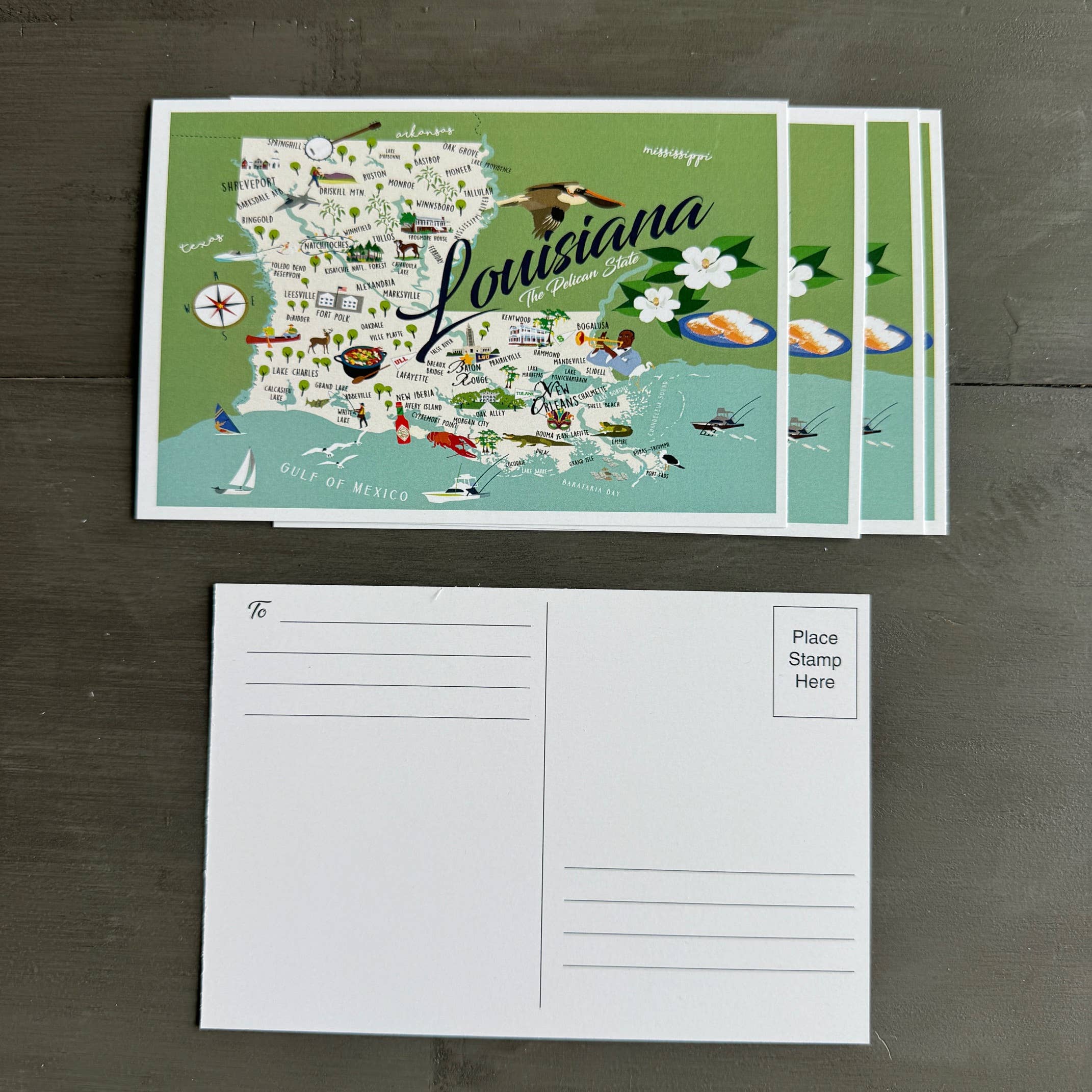 Galleyware - Wholesale Postcard - Louisiana 4" x 6" Postcard2