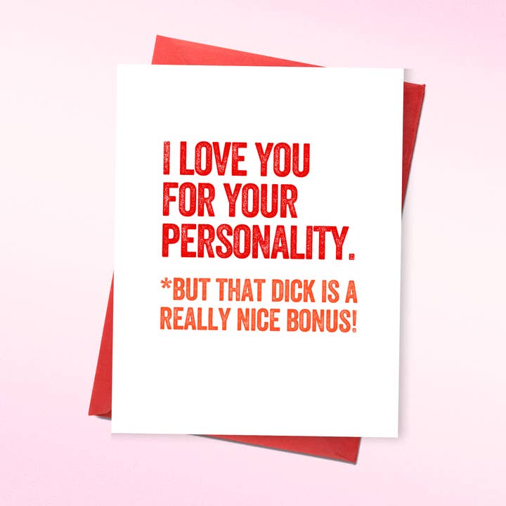 Sweet & Sexy Adult Greeting Card for Him – “Dick Bonus” for wholesale by Jupiloom