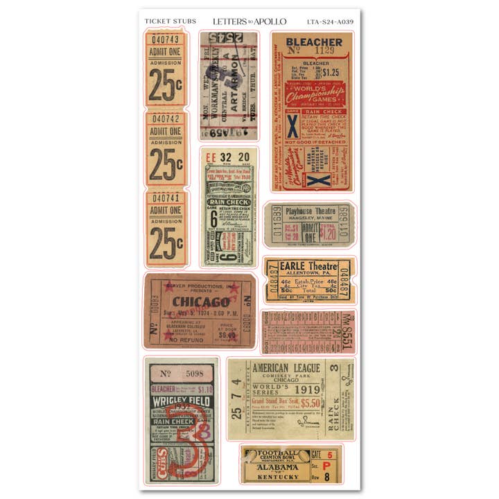 TICKET STUBS 3 for wholesale by Letters to Apollo