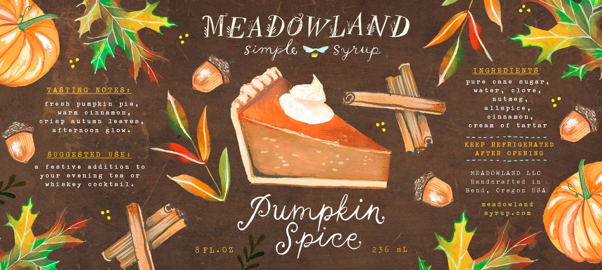 Meadowland Syrup - Wholesale Cocktail Mix/Syrup - Pumpkin Spice Simple Syrup (Backbar)0