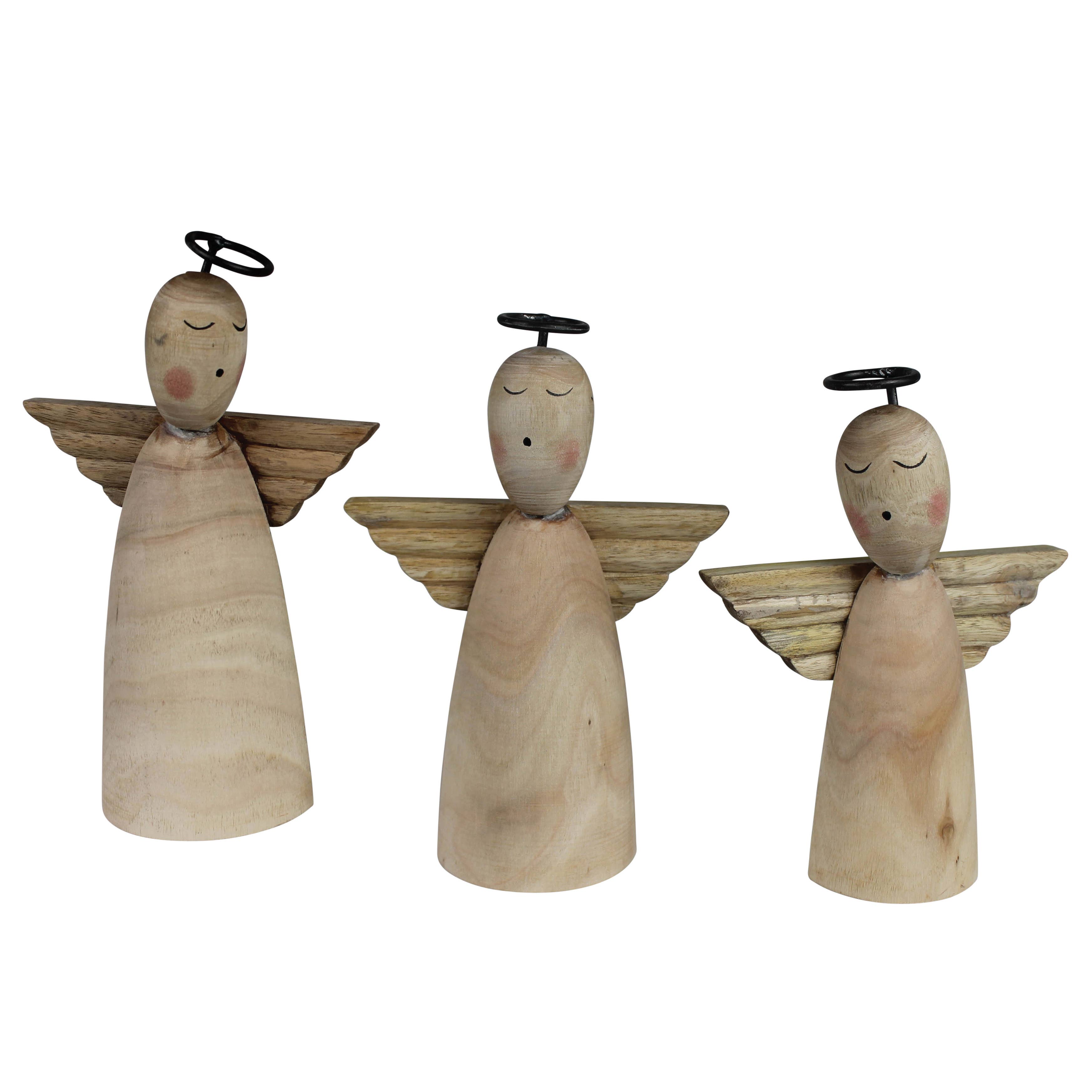 HomArt - Wholesale Christmas Decoration - Singing Angels, Wood - Set of 30