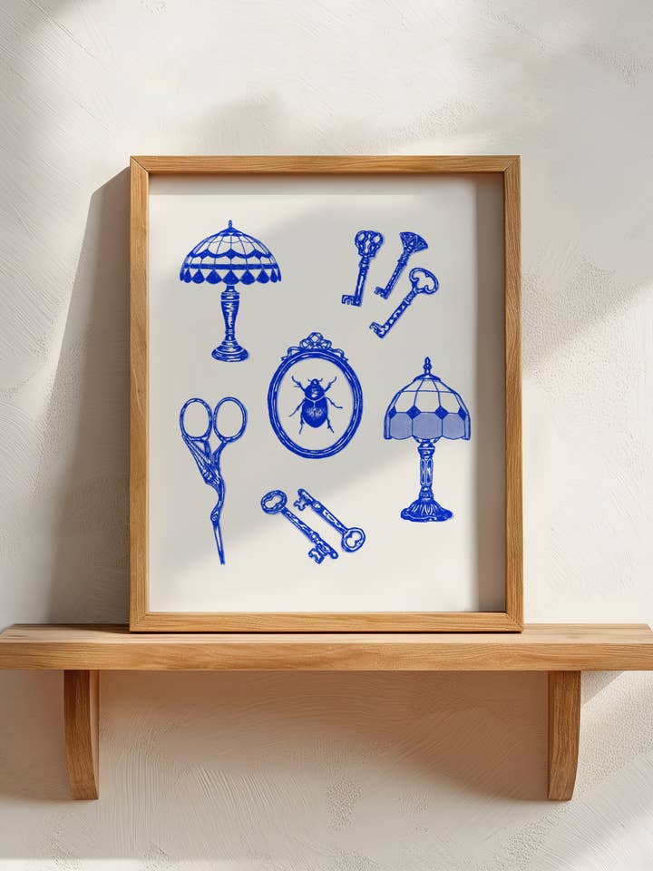 Knickknacks Art Print - Frankie Blue for wholesale by Frankie Blue