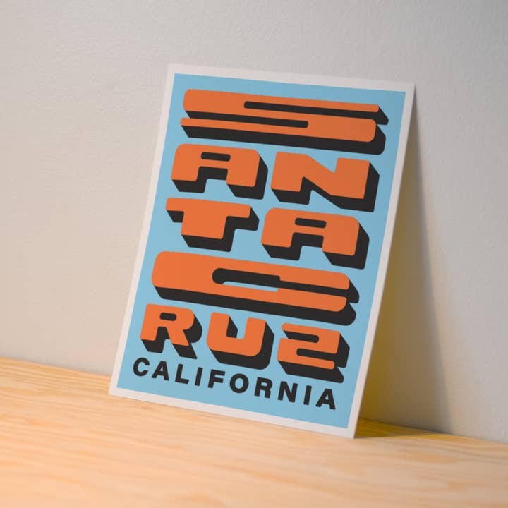 Kamin Tersieff - Wholesale Poster - Santa Cruz Block Letter Print - California Poster