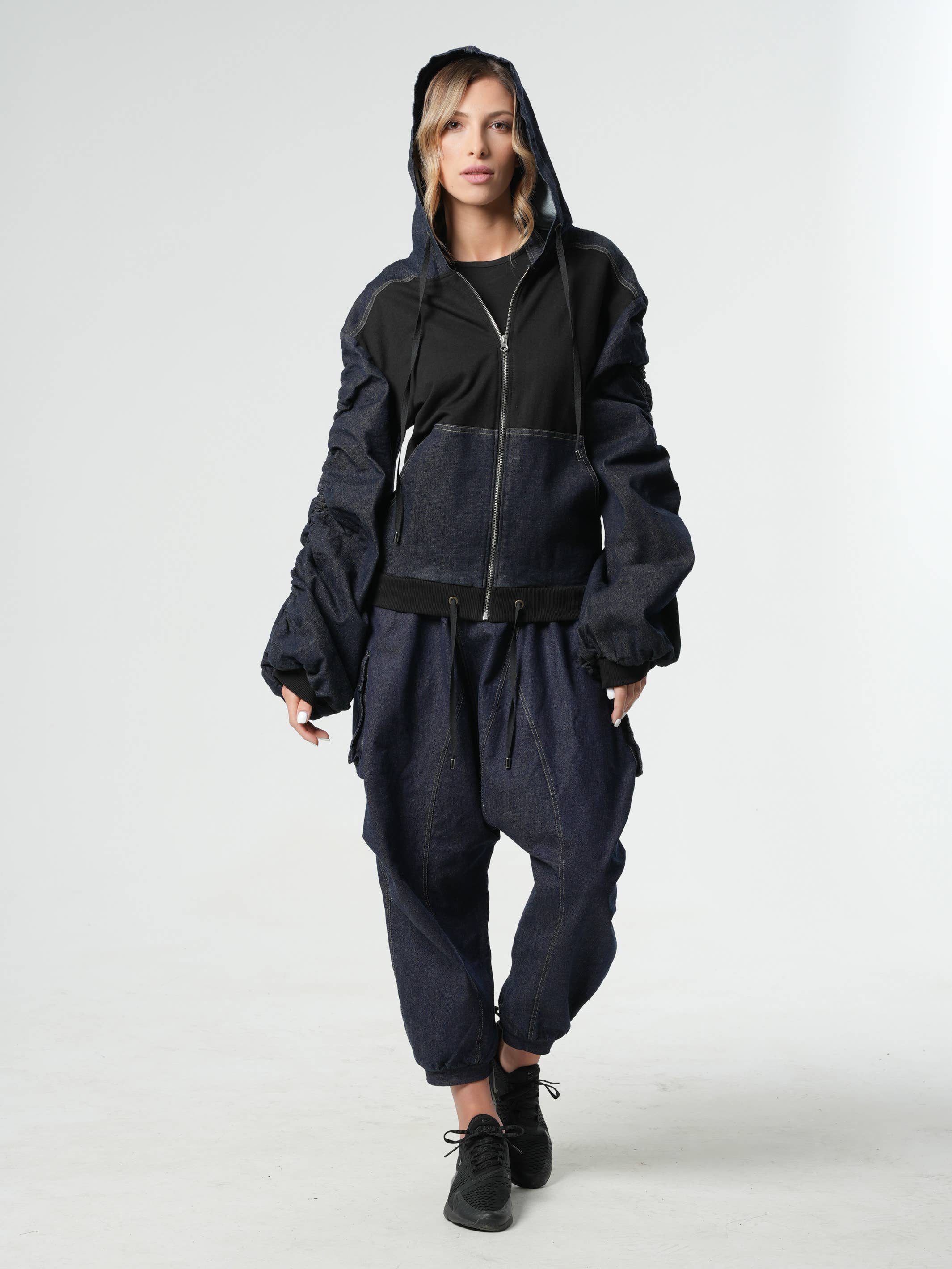 Metamorphoza - Wholesale Jacket - Women's - Denim Hooded Jacket0