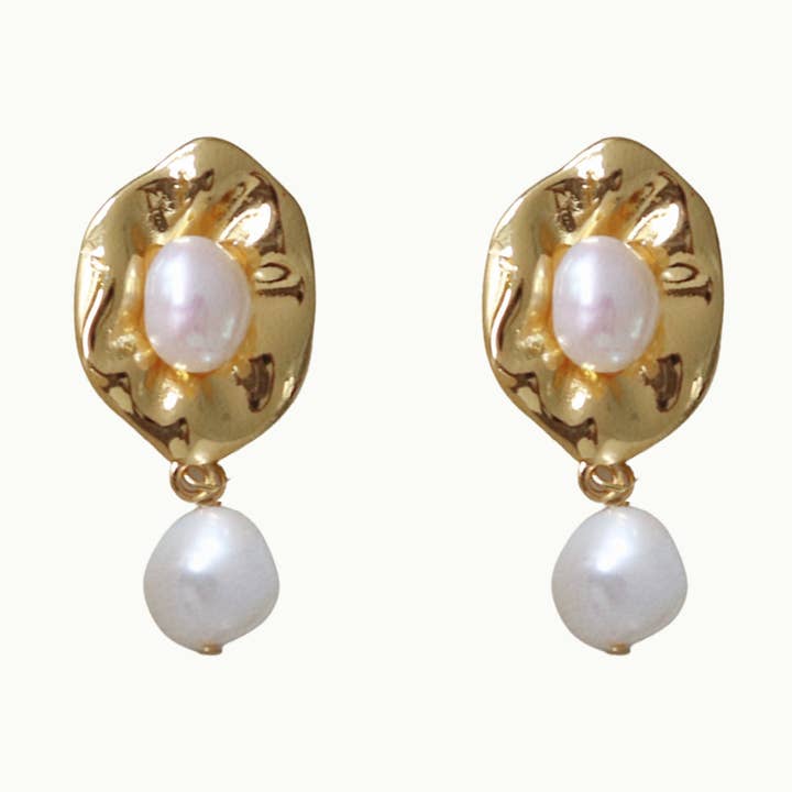 Ximena Pearl Earrings for wholesale by Chailata