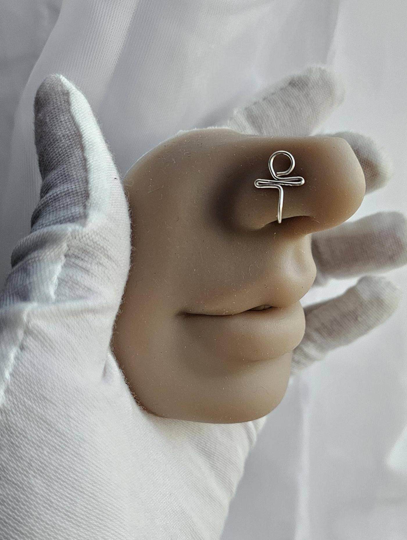 Bead It Wear It Love It LLC - Wholesale Nose Ring - Handmade Ankh Style Nose Cuff, No Piercing Nose Rings