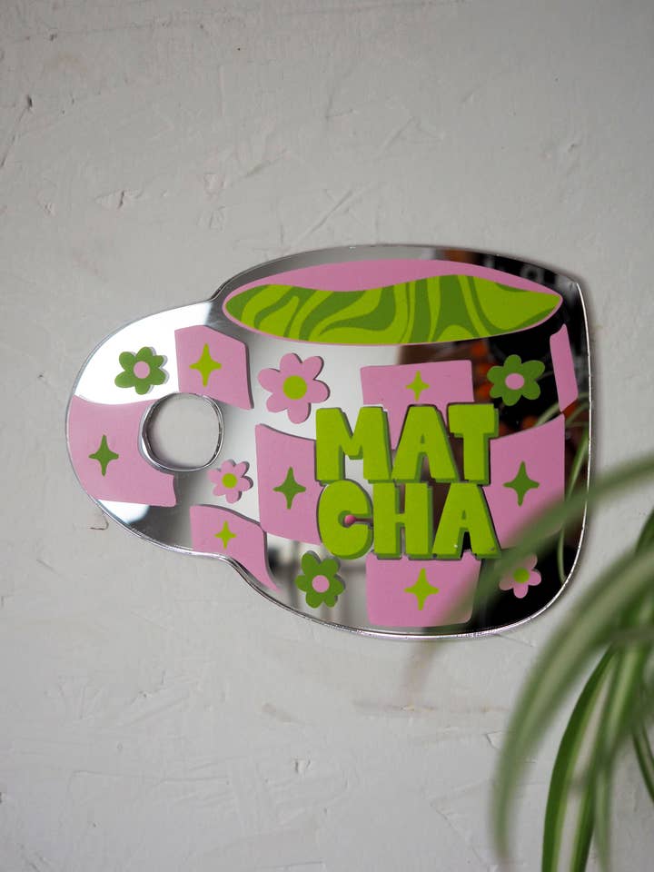 Matcha Mug Mirror for wholesale by Printed Weird