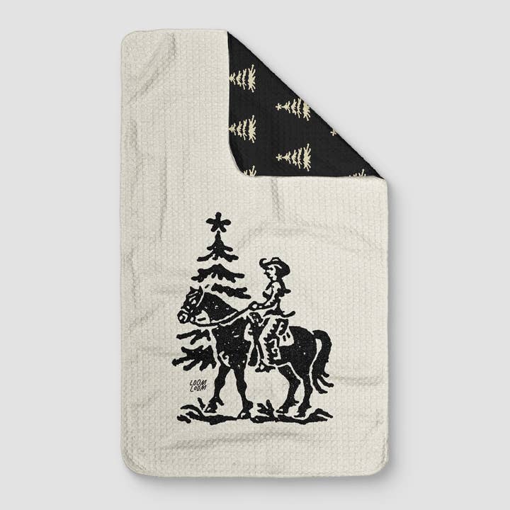 Loom Loom - Wholesale Tea Towel - Cowgirl Christmas Trees Reversible0