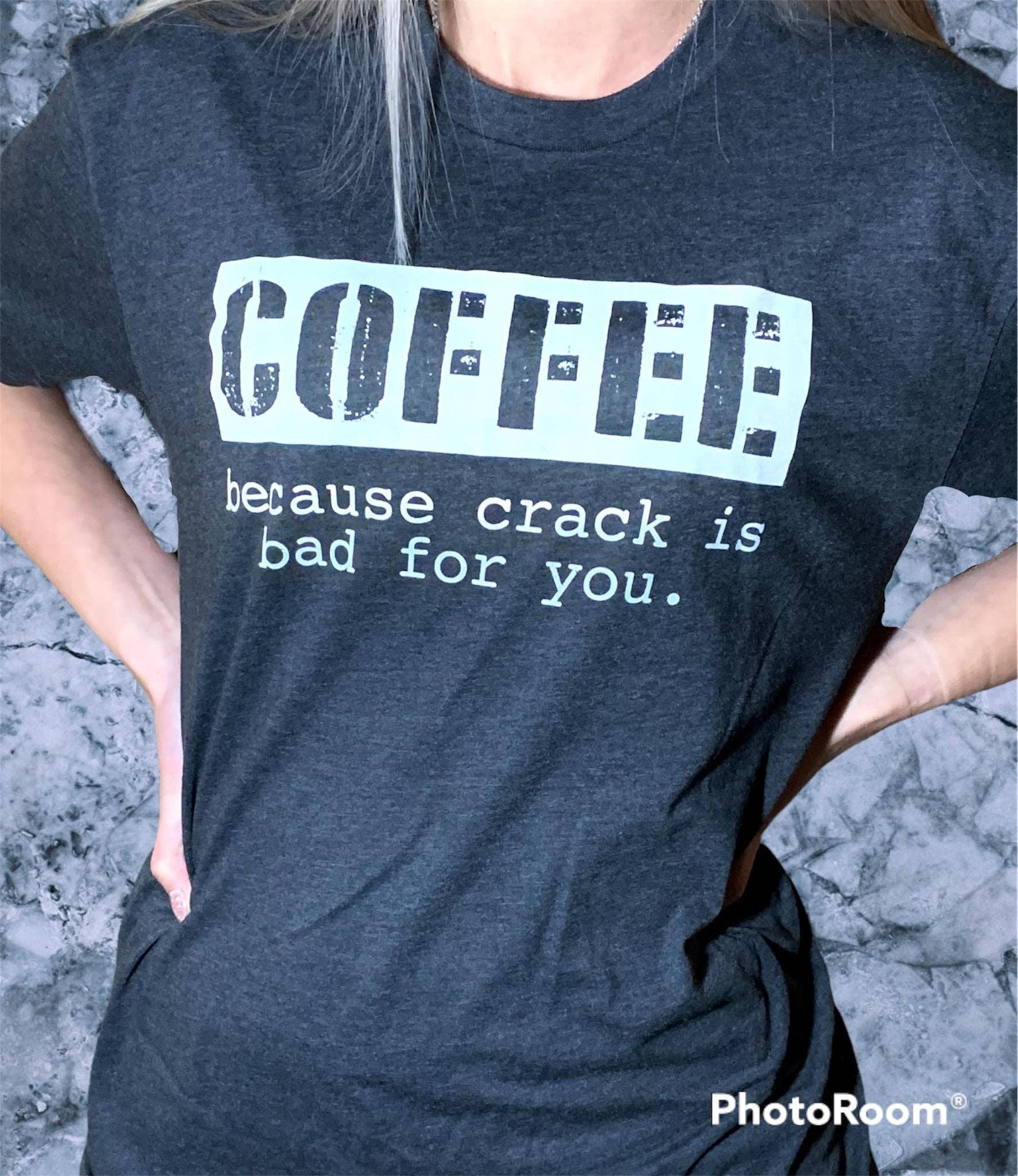 WTF Label – Engroshandel T-shirt med print - Dame – Kaffe Fordi Crack er dårlig1