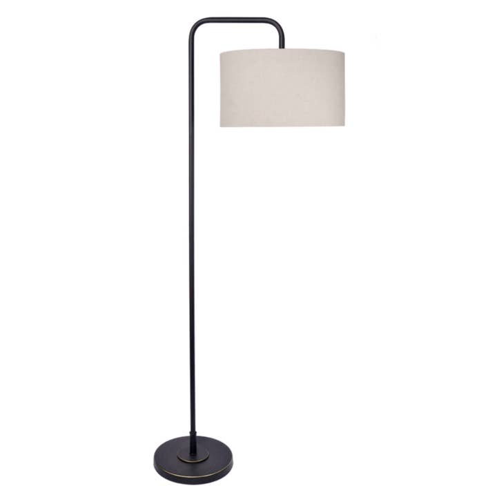 Puck 64" Metal Floor Lamp with Arc Design & Drum Shade for wholesale by LumiSource and Grandview Gallery