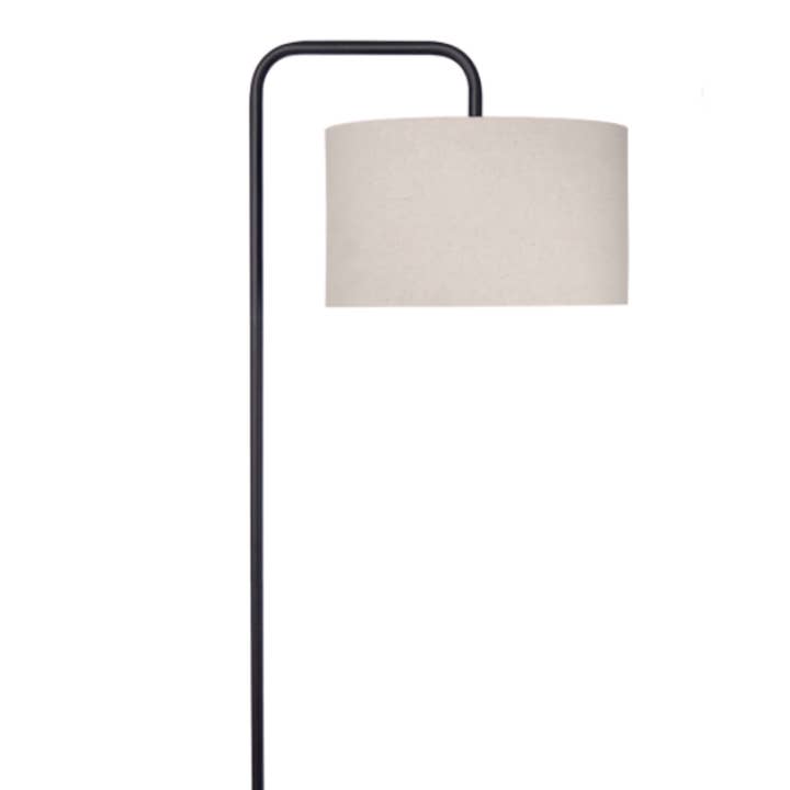 Puck 64" Metal Floor Lamp with Arc Design & Drum Shade for wholesale by LumiSource and Grandview Gallery