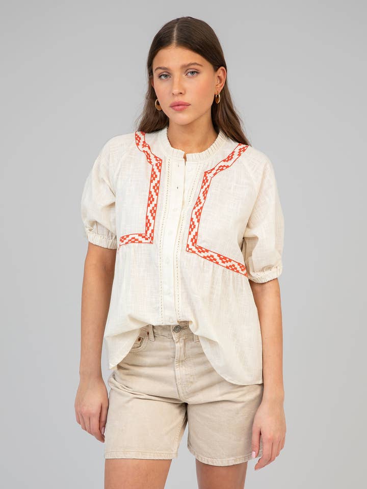 An'ge - Wholesale Buttoned-down shirt – Women's - SIAMANY SHIRT ecru