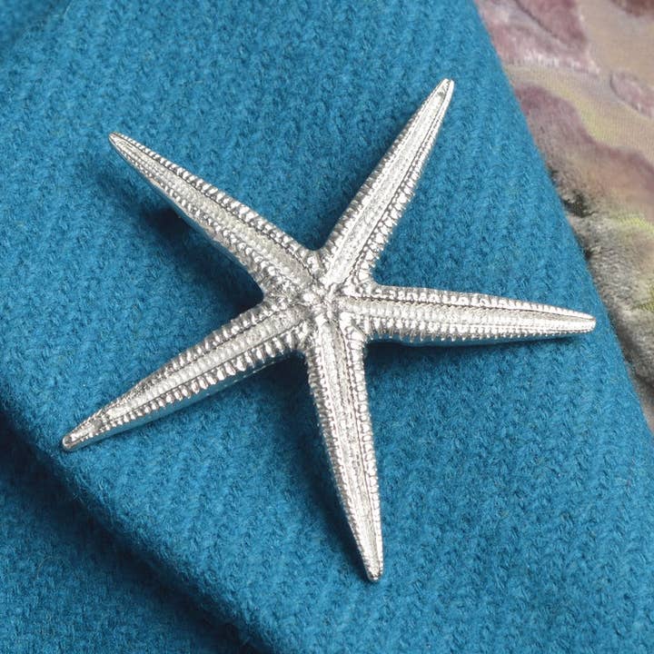 Starfish Brooch, English Pewter Gifts for wholesale by Glover & Smith