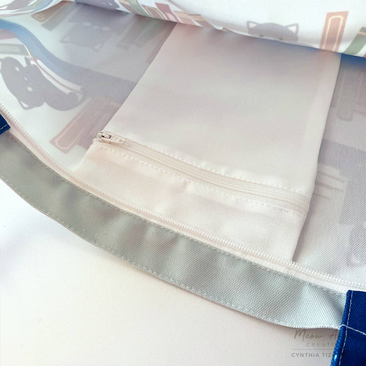 Meow Amor Creative - Vente Tote bag – femme - Sac fourre-tout en toile à fermeture éclair Book Cats3