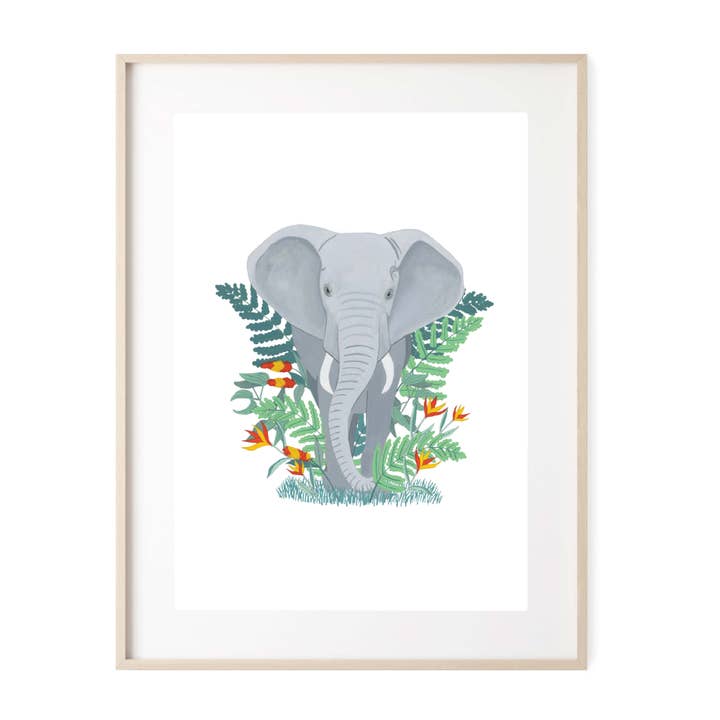 African Elephant Art Print for wholesale by paigesillustrations