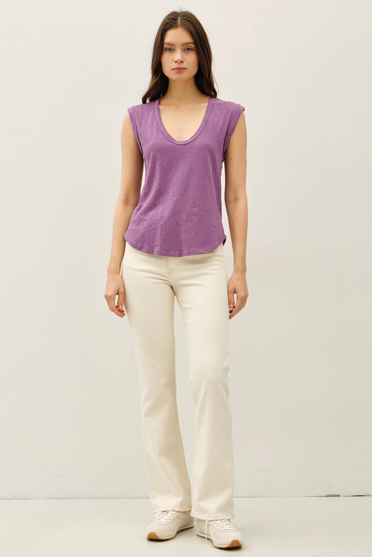 Be Cool - Wholesale T-Shirt - Women's - NEW COLOR-BASIC CAP SLEEVE GARMENT DYED TOP26