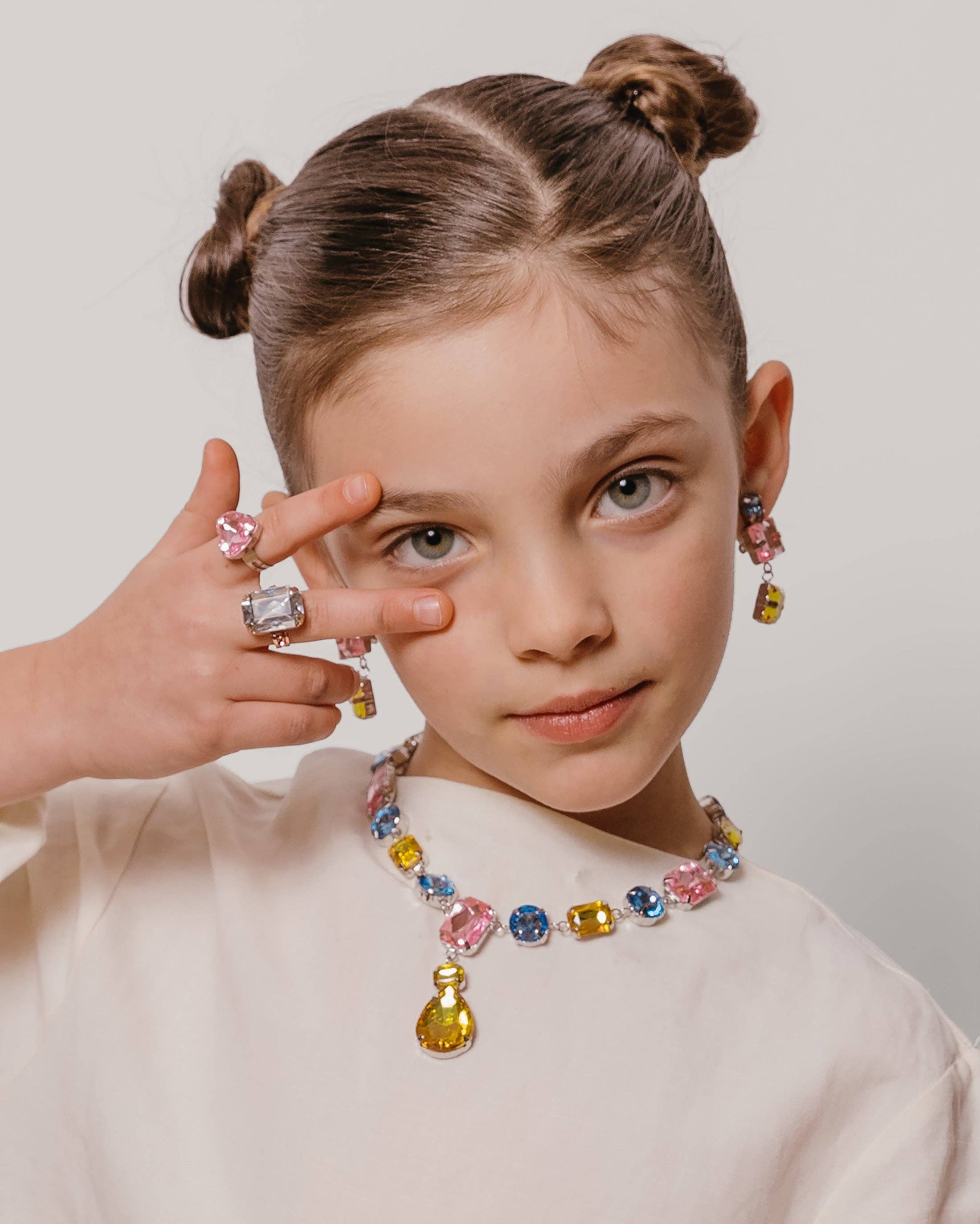 Super Smalls - Wholesale Jewelry Set - Multi-colored Gem Necklace Set1