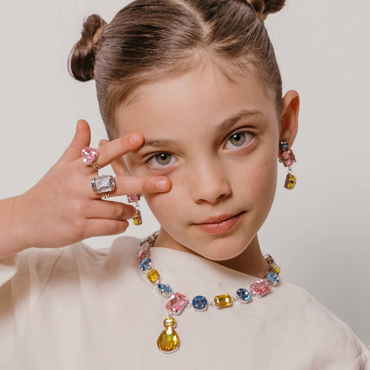 Super Smalls - Wholesale Jewelry Set - Multi-colored Gem Necklace Set1