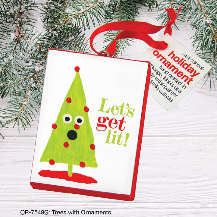 Trees with Ornaments, Ornament (OR-7548G) for wholesale by Printed Canvas