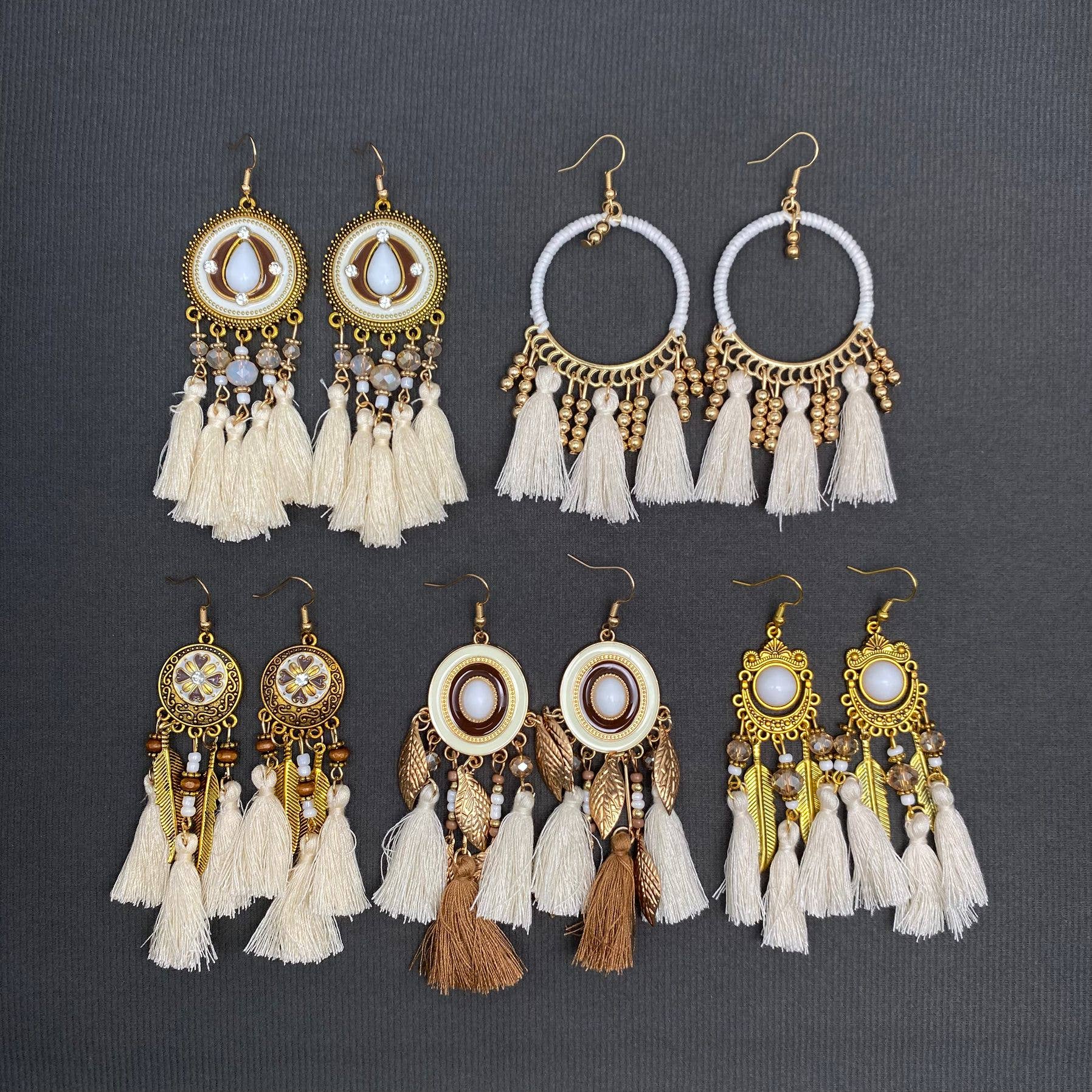 Mio Queena - Vente Boucles d'oreilles pendantes - Boucles d'oreilles pendantes à pampilles blanches de styles variés24