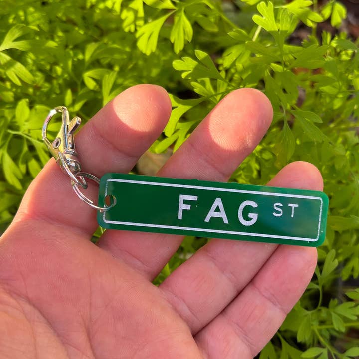 Fag Street Keychain for wholesale by The Spooky Haus