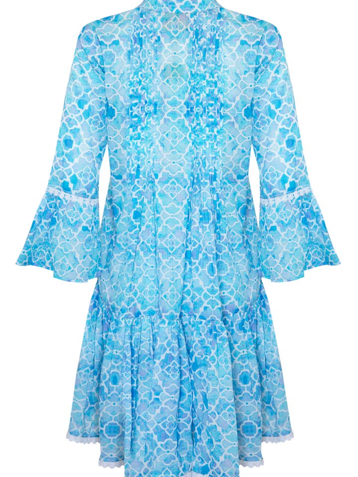 Sophia Alexia - Wholesale Dress - Women's - AZURE MOSAIC MALLORCA SHIRT DRESS13