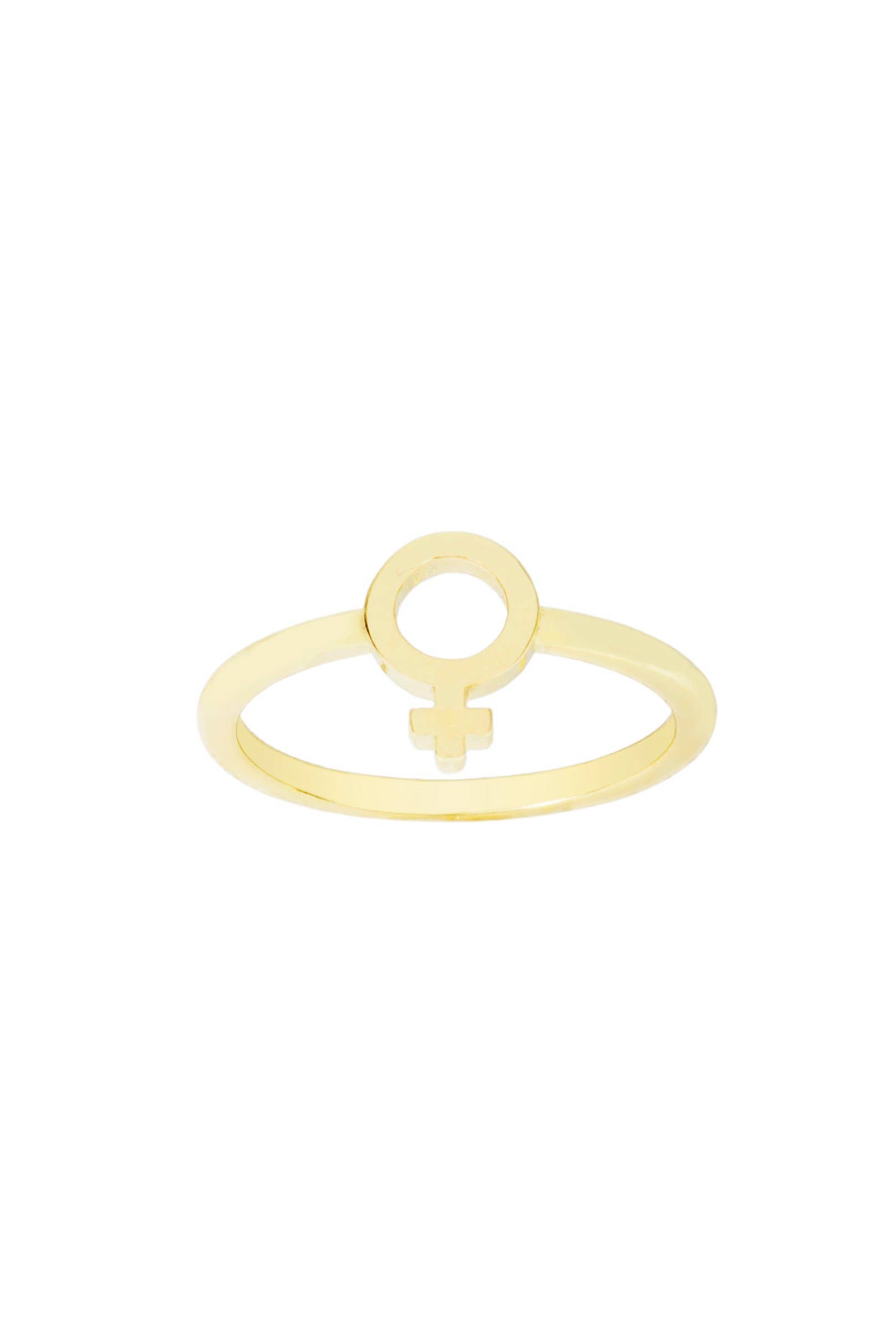 Katie Dean - Wholesale Band/Stacked Ring - 18K Gold Plated Female Symbol Ring0