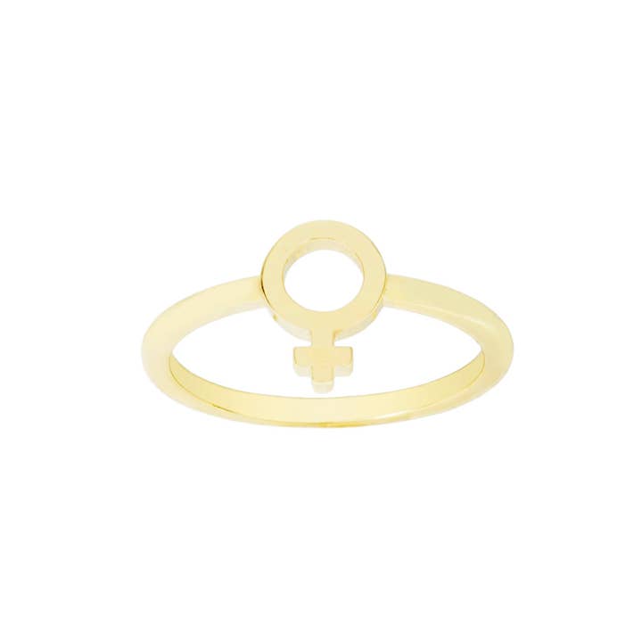 Katie Dean - Wholesale Band/Stacked Ring - 18K Gold Plated Female Symbol Ring
