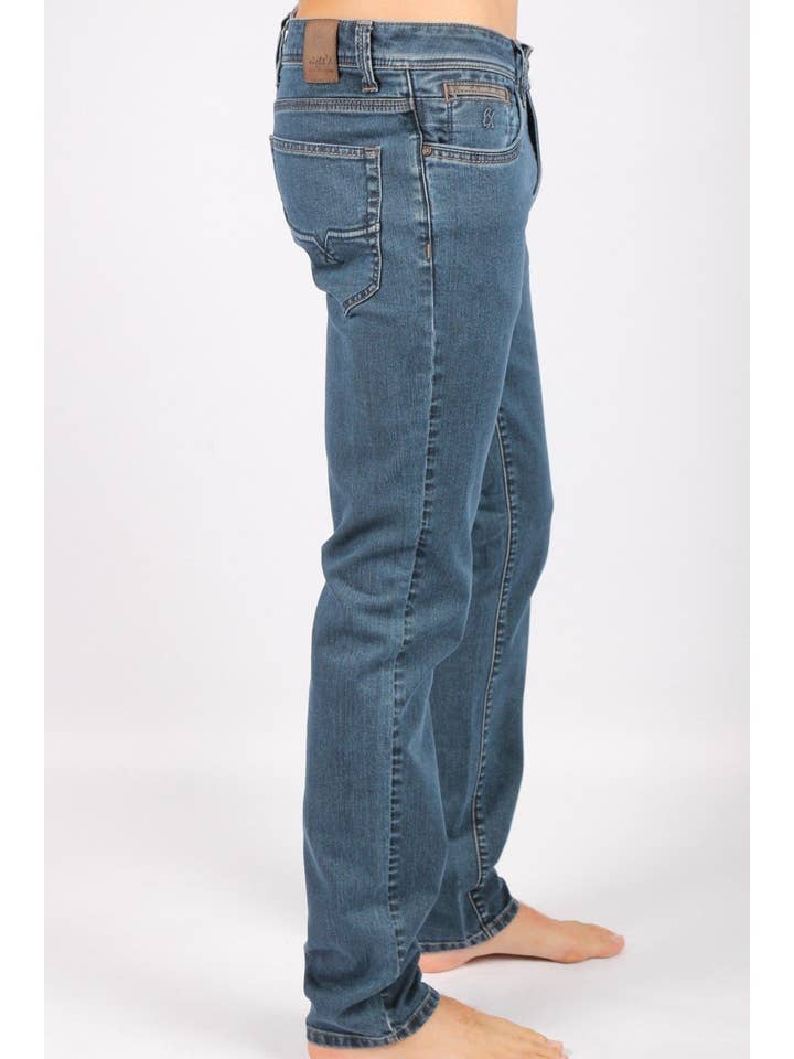 Blue Slim Fit Jeans #1023-06 for wholesale on Faire