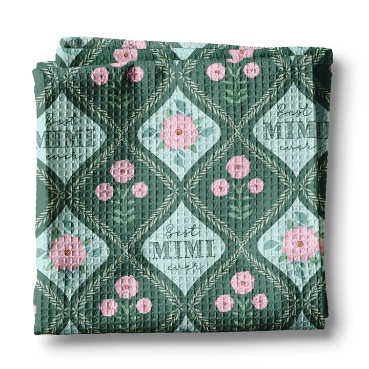 Floral Best Mimi Ever Mother's Day Gift Kitchen Towel Waffle for wholesale by Canary Road