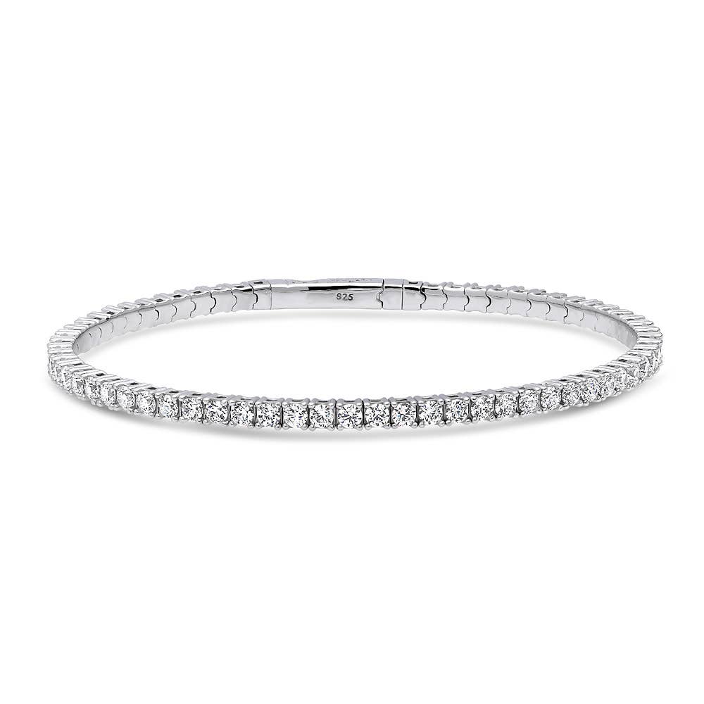 BERRICLE - Wholesale Bangle Bracelet - BERRICLE Sterling Silver Flexible CZ Bangle, 2-Piece Set1