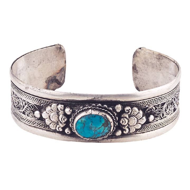 Benjamin International - Wholesale Cuff Bracelet - 3/4" Turquoise Stone Cuff