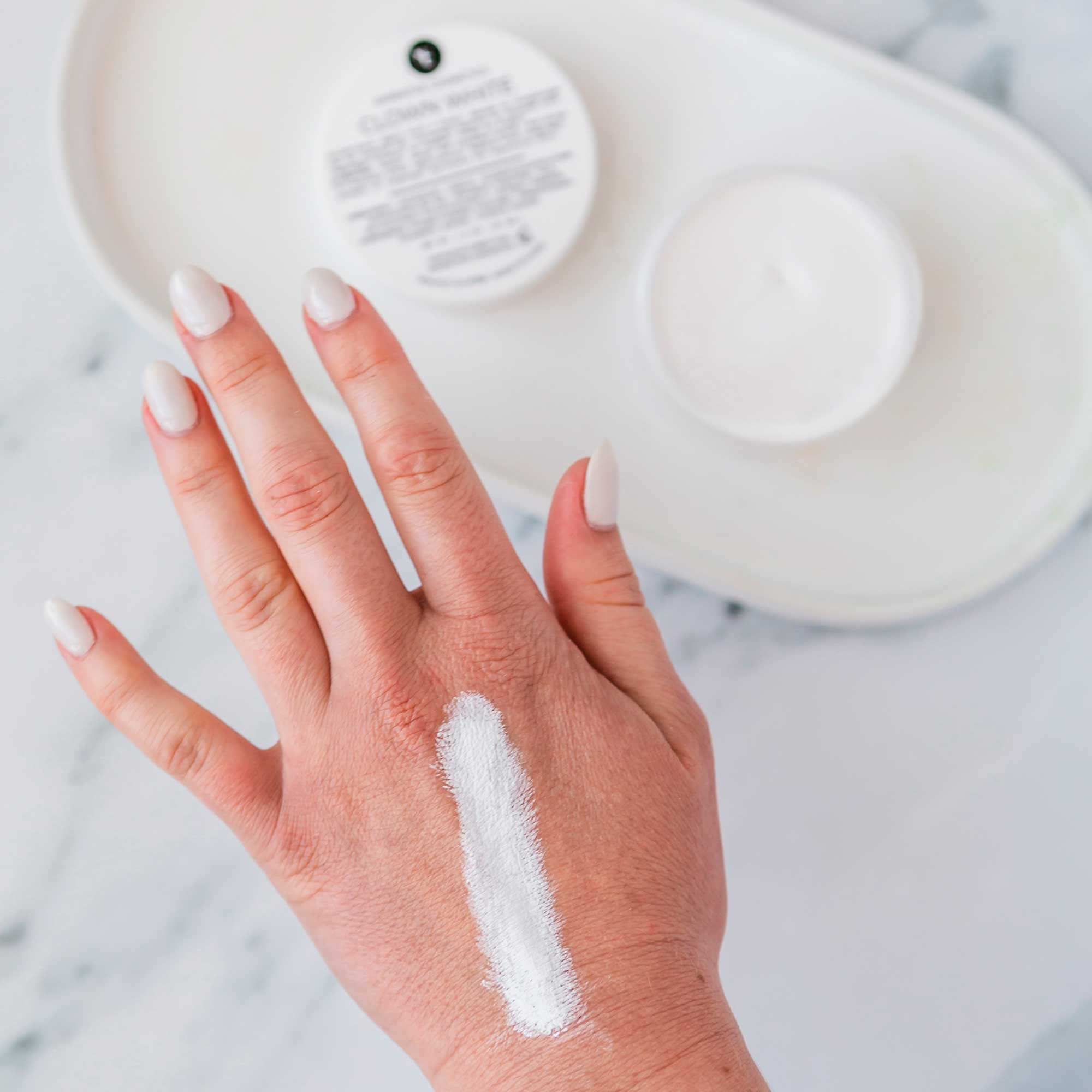 Narrative Cosmetics – Maquilhagem de brincar/pintura facial - Crianças por atacado – Maquiagem em Creme Branca para Palhaço de Secagem Rápida6