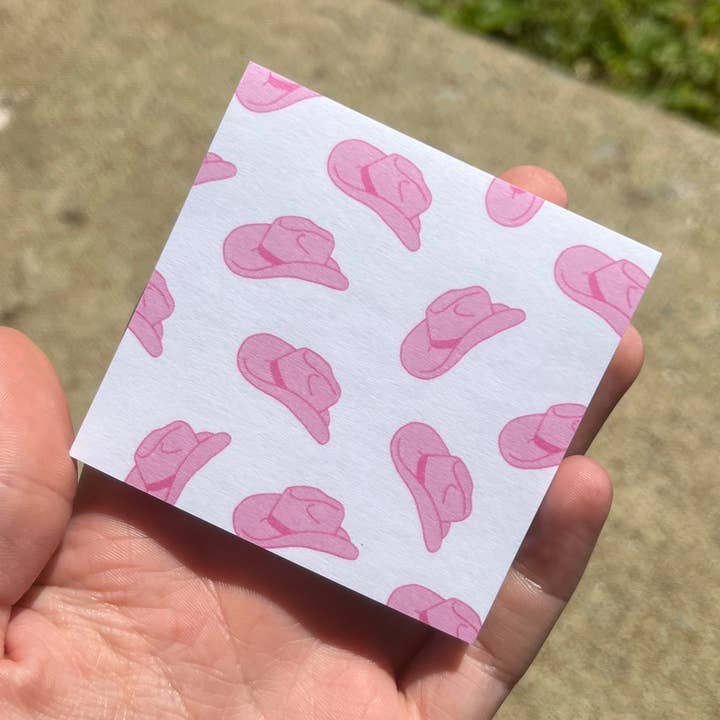 Pink Cowboy Post-it Sticky Notes Notepad for wholesale by Studio Peach Goods