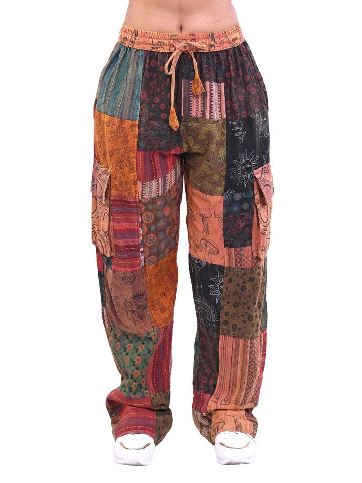 Boho Hippie Patchwork Cargo Broek voor wholesale door The Collection Royal / Royal Handicrafts