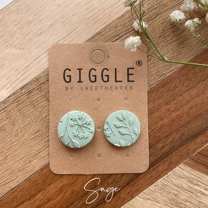 Giggle with Love - Wholesale Stud/Post Earrings - Polymer Clay Fall Flower Stud Earrings
