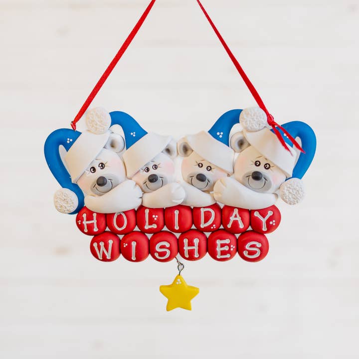 Família de Ursos Polares de 4 por atacado de Clayfun Creations