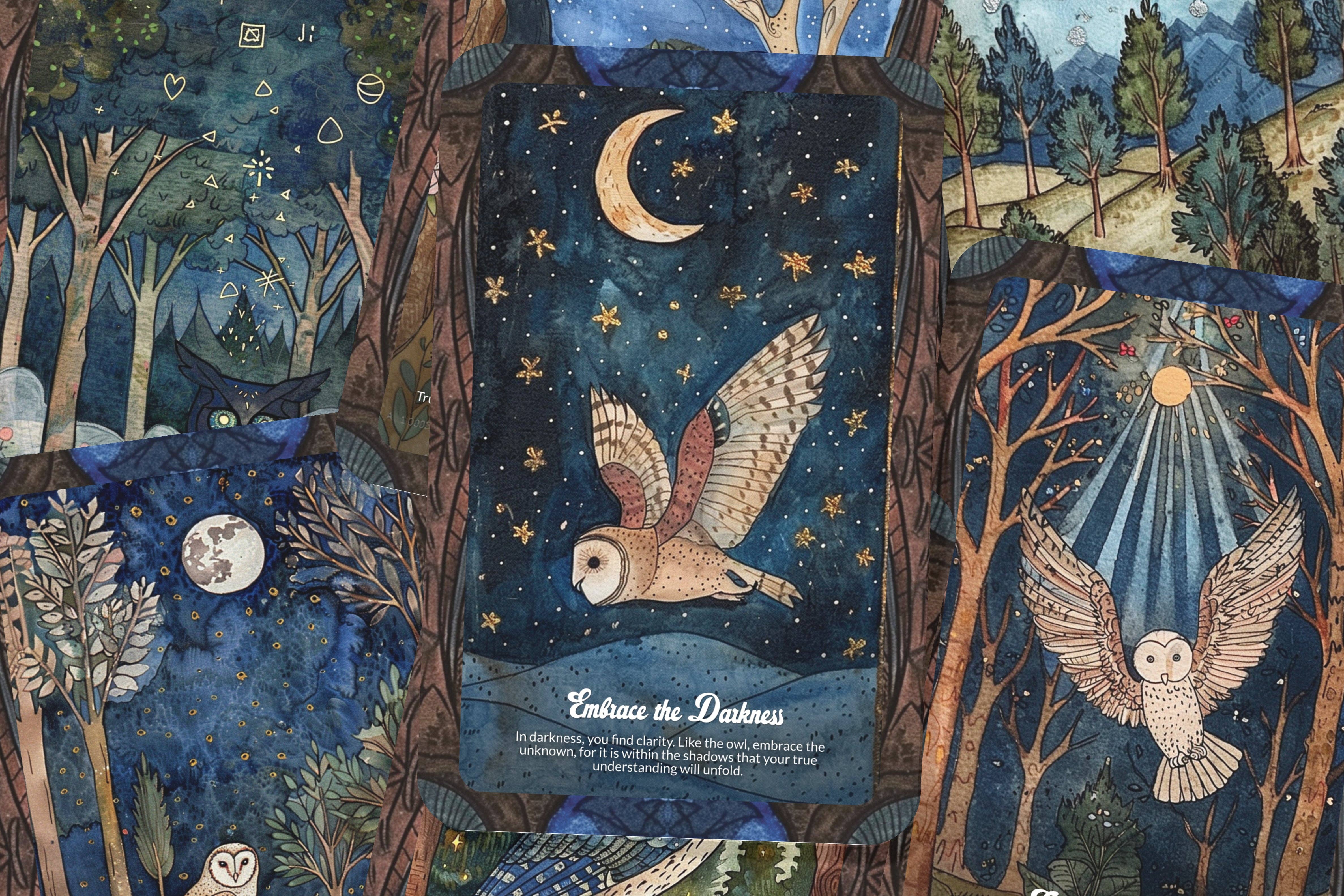 IBIZA TAROT – Cartas de tarô por atacado – Oráculo Místico de Penas: Olhos da Coruja - 22 Cartas9