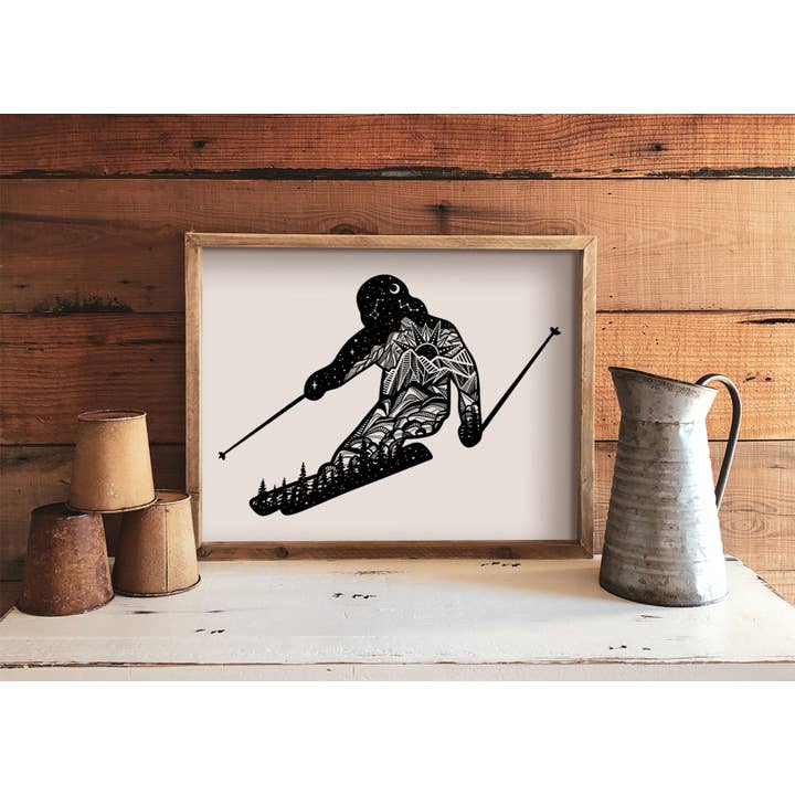 Estampado de esquiador para venta al por mayor de Mountain Mornings