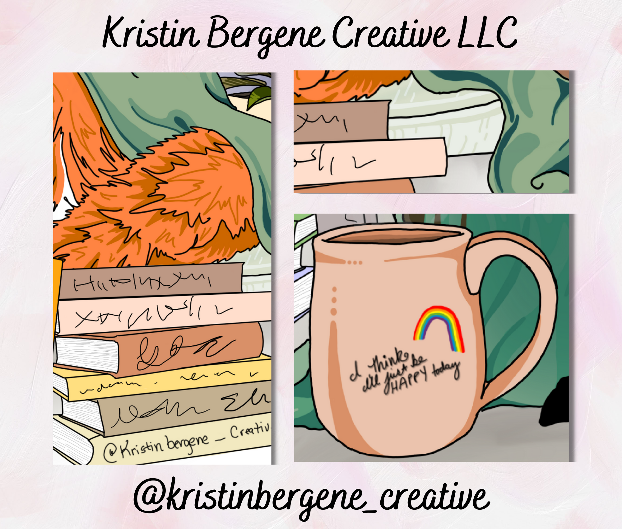 Kristin Bergene Creative LLC - Wholesale Season's Greetings Card - Fox Librarian Greeting Cards | Blank Inside, 5.5” x 4”6