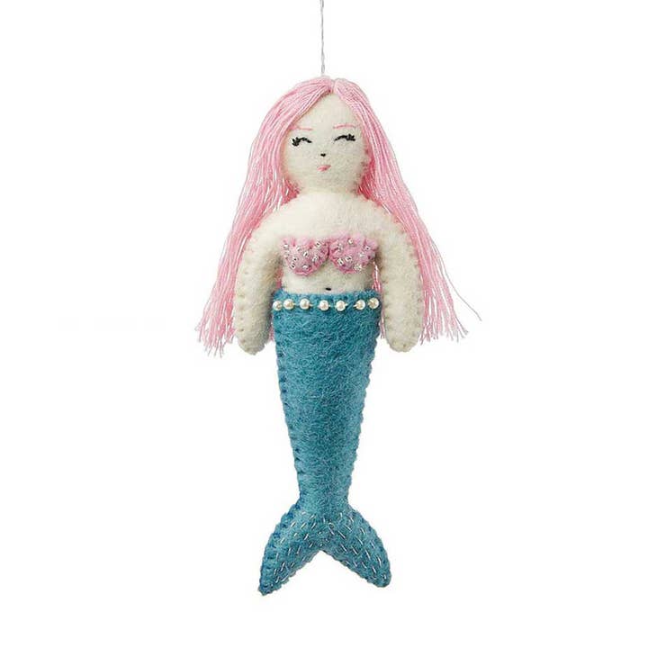 Sea Shimmer Aqua Mermaid Ornament for wholesale by SERRV International