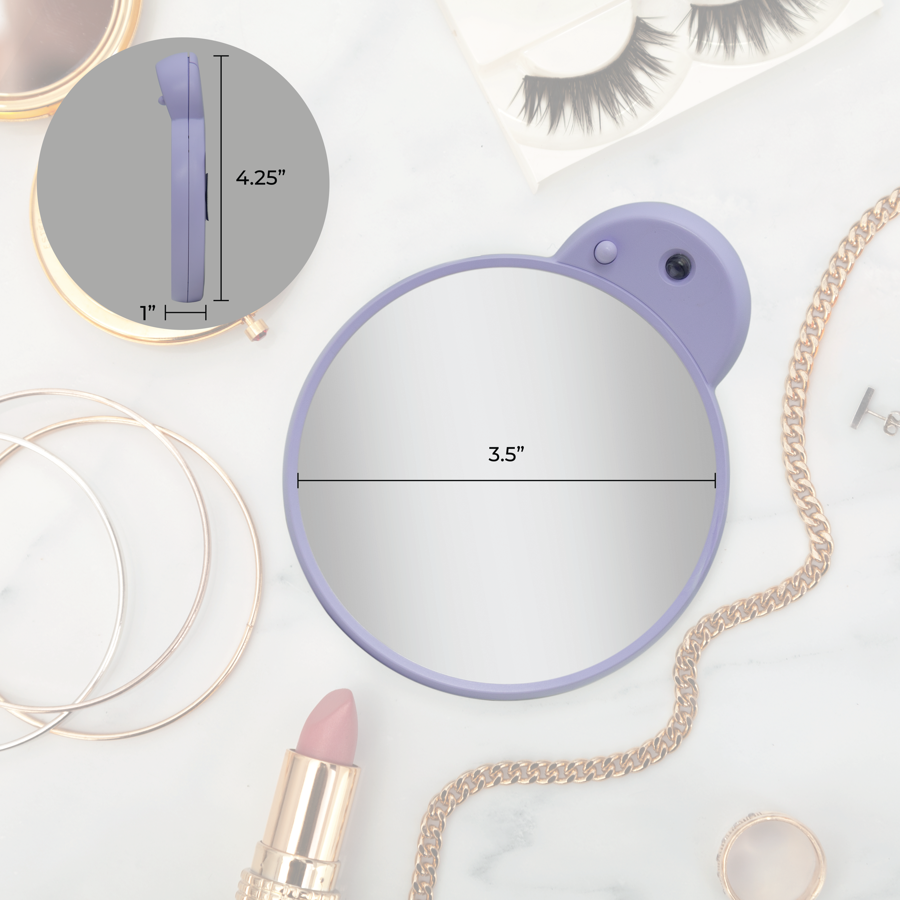 Zadro, Inc. - Wholesale Compact Mirror - Lighted Compact Mirror with Magnification & Retractable Suct3