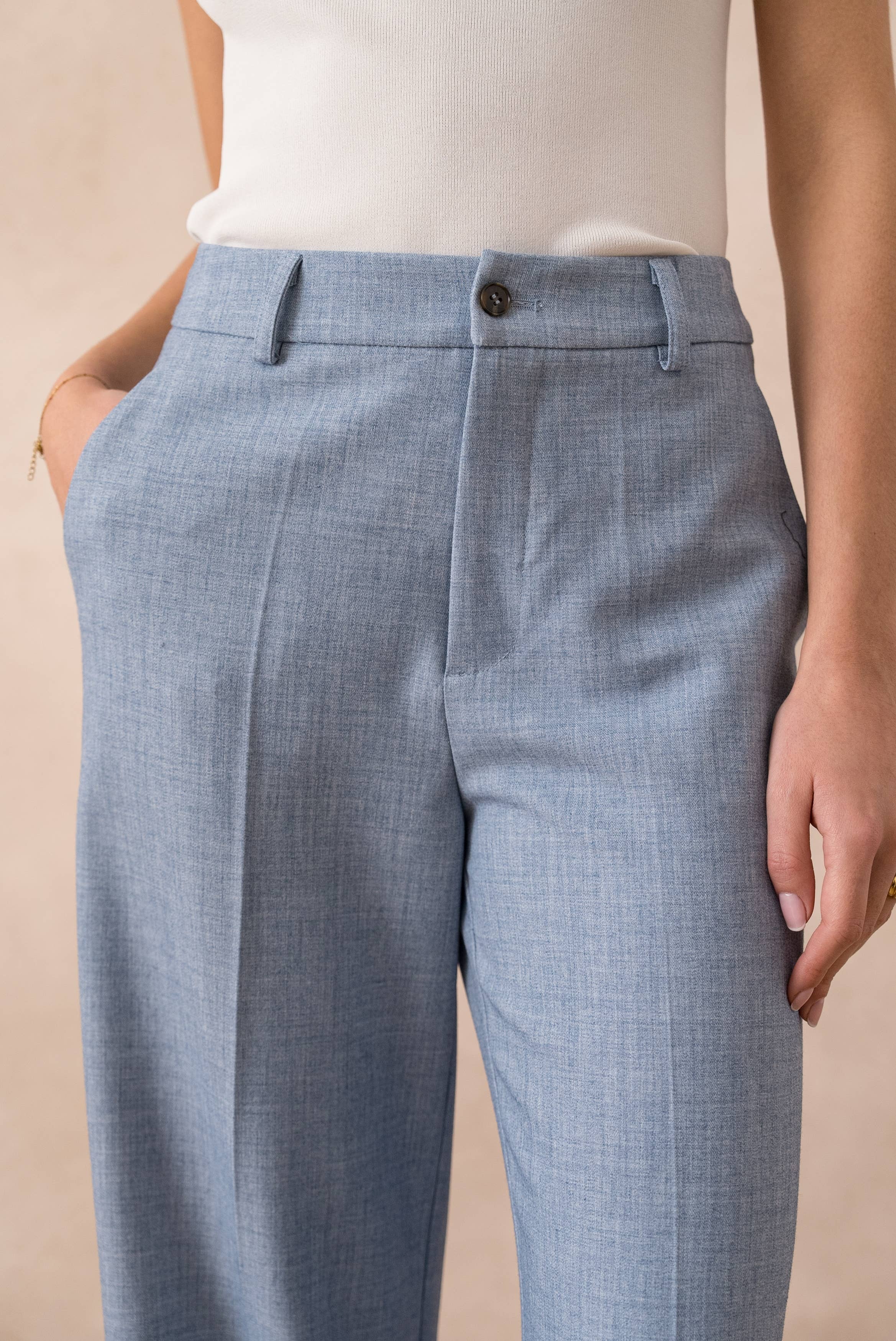 Attentif Paris - Vendita all'ingrosso Pantaloni eleganti - Donna - [Heather] Pantaloni Tailleur a Gamba Larga15