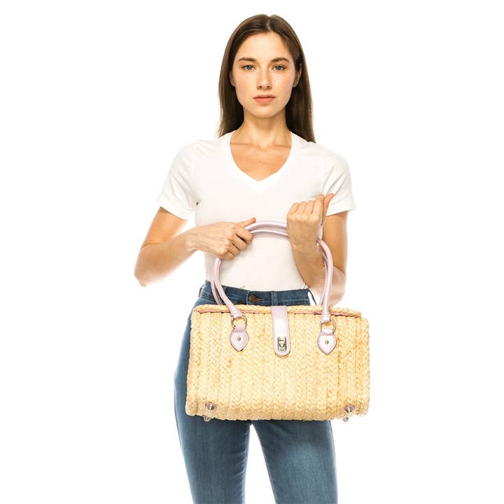 DNMC - Wholesale Shoulder Bag - Women's - Pure Cornhusk Straw Shoulder Handbag1