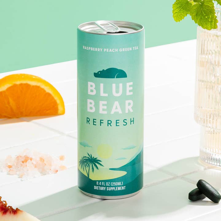Blue Bear Refresh (Raspberry Peach Green Tea) 12 Pack for wholesale by Blue Bear