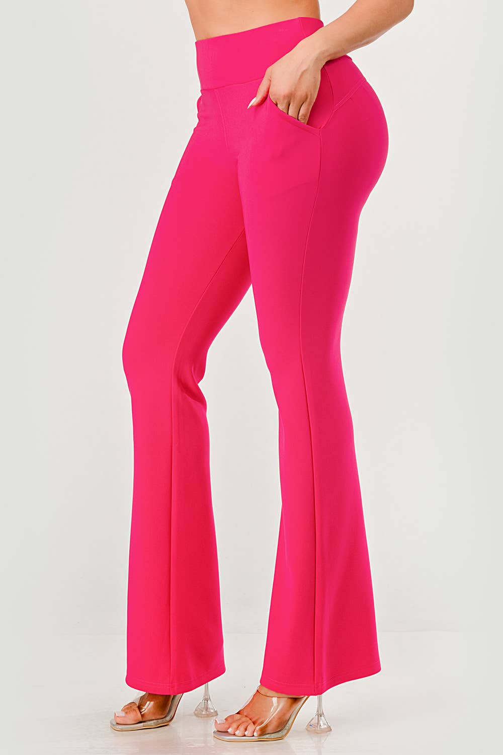 REDFINCH APPAREL INC - Wholesale Pants - Women's - Womens Tummy Control Butt Sculpting Flare Pants With Pockets30