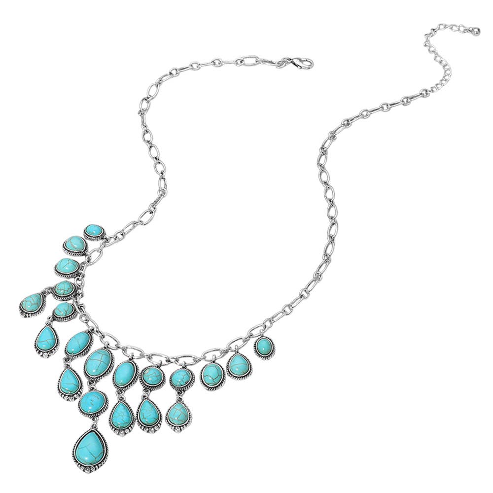 Sensibling Corp. - Wholesale Pendant/Charm Necklace - Antique Metal Western Stone Chandelier Necklace
8